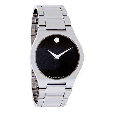 MOVADO FIERO MENS BLACK MUSEUM DIAL TUNGSTEN CARBIDE SWISS QUART