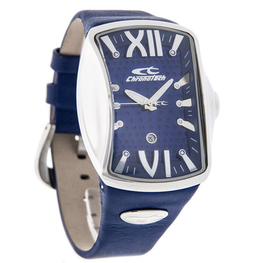 CHRONOTECH SHUTTER BLUE LEATHER STRAP QUARTZ WATCH CT.7906M/03