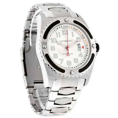 CHRONOTECH MENS SILVER DIAL STAINLESS STEEL BRACELET QUARTZ WATC