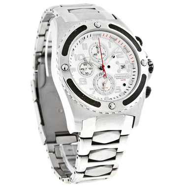 CHRONOTECH MENS SILVER DIAL STAINLESS STEEL BRACELET QUARTZ WATC