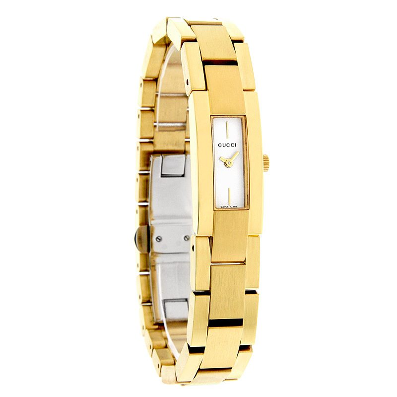 GUCCI 4600 SERIES LADIES WHITE DIAL GOLD TONE SWISS QUARTZ WATCH