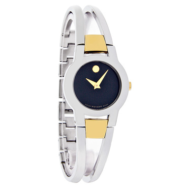 MOVADO AMOROSA LADIES TWO-TONE BANGLE BRACELET SWISS QUARTZ WATC