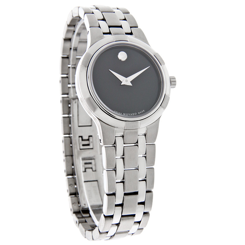 MOVADO METIO LADIES BLACK DIAL STAINLESS STEEL SWISS QUARTZ WATC