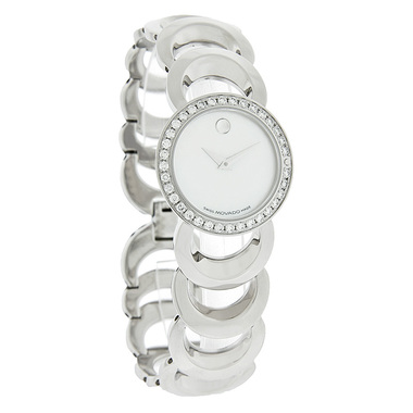 MOVADO RONDIRO DIAMOND LADIES MOP SWISS QUARTZ WATCH 0605526