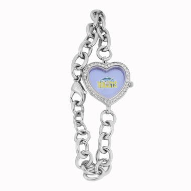 GAME TIME LADIES DENVER NUGGETS CRYSTAL HEART QUARTZ WATCH NBA-H