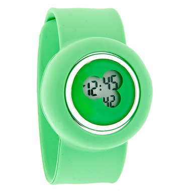 SLAP-ON BRACELET XL 44MM LIME GREEN JELLY UNISEX DIGITAL QUARTZ