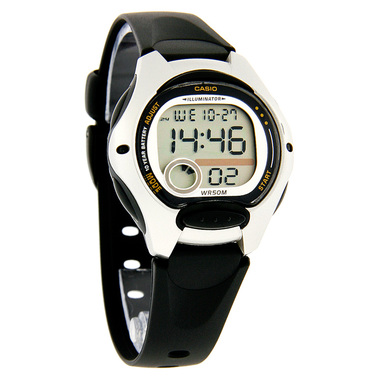 CASIO ILLUMINATOR LADIES DIGITAL BLACK RUBBER BAND SPORT QUARTZ