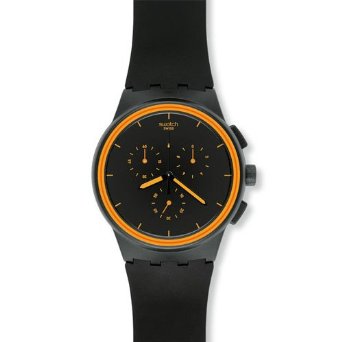 Swatch X-Swatch Chronograph Black Dial Black Silicone Strap Unis