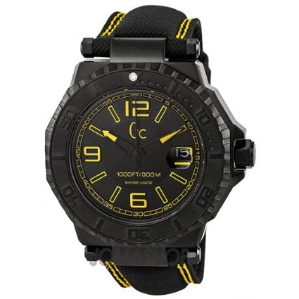 Guess GC-3 Black Dial Yellow Accents Unisex Watch X79014G2S