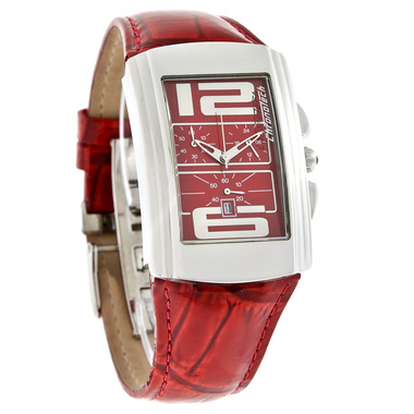 CHRONOTECH UNISEX CHRONOGRAPH HIGHWAY RED LEATHER STRAP QUARTZ W