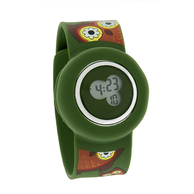 SLAP-ON BRACELET 44MM GREEN JELLY OWL DIGITAL QUARTZ WATCH