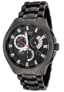 Citizen Men's Eco-Drive Perpetual Calendar Black Stainless Steel