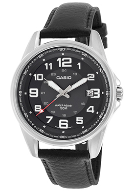 Casio Black Genuine Leather and Dial