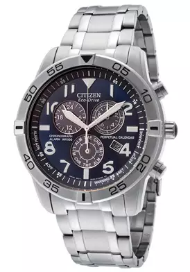 Citizen Men\'s Chronograph Dark Blue Dial Stainless Steel