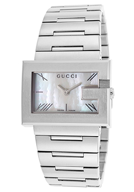 Gucci Women's 100G Stainless Steel Mother of Pearl Dial G-Case