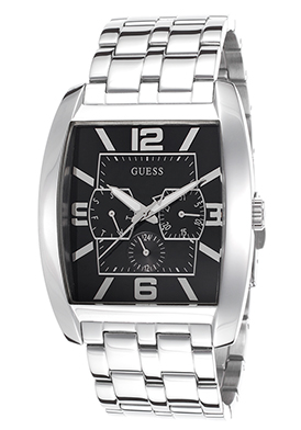 Guess Men's Gents Stainless Steel Black Dial