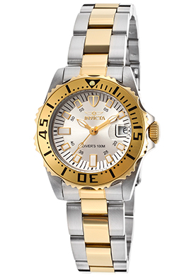 Invicta Women's Pro Diver Silver Tone Dial Two Tone Stainless St