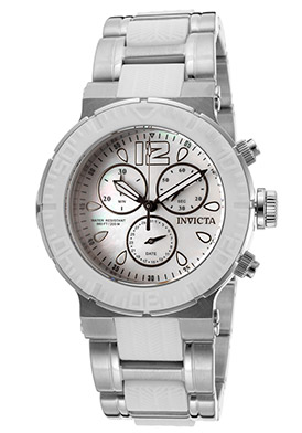 Invicta Women's Ocean Reef Chronograph White Mother of Pearl Dia