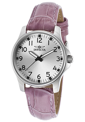 Invicta Women's Specialty Purple Genuine Leather Silver-Tone Dia