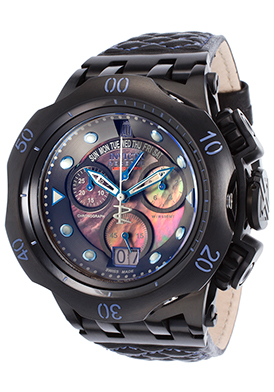 Invicta Men\'s Jason Taylor Reserve Black Leather Chronograph Bla