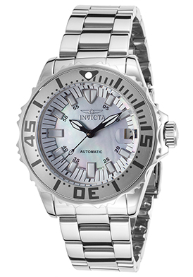 Invicta Women's Pro Diver Auto Stainless Steel Platinum Mother o