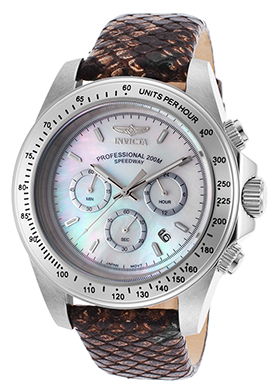 Invicta Men's Speedway Chrono Brown Genuine Leather MOP Dial