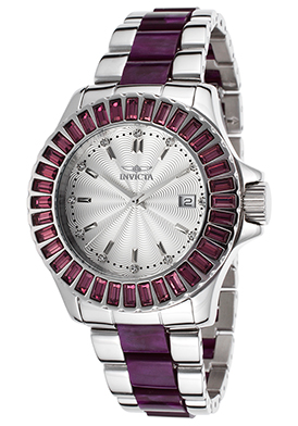 Invicta Women's Angel Stainless Steel and Purple Plastic Silver-