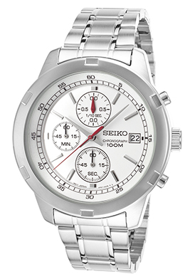 Seiko Men's Chronograph Stainless Steel Silver-Tone Dial