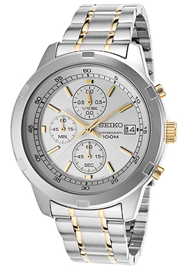 Seiko Men's Chronograph Two-Tone Steel Silver-Tone Dial