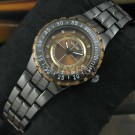 Elegant Diamond Lady Wrist Watch Black Steel WatchBand W398.J.W