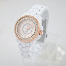 Gorgeous Women's White Steel Diamonds Quartz Wrist Watch Elegant