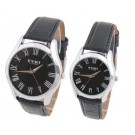 EYKI- Fashion Romantic Couple Watch Leather Band Quartz W8450GLH