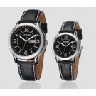 EYKI- Lover's Couple Watch Leather Band Quartz W8535GLH