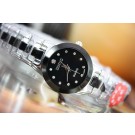 Luxury High Quality Lady All Steel Quartz Watch Black Dial (Wate