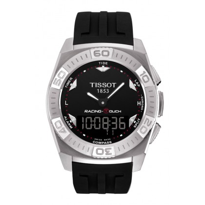 Racing-Touch Men's Black Quartz Classic Watch With White Accents