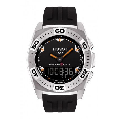 Racing-Touch Men's Black Quartz Classic Watch With Orange Accent