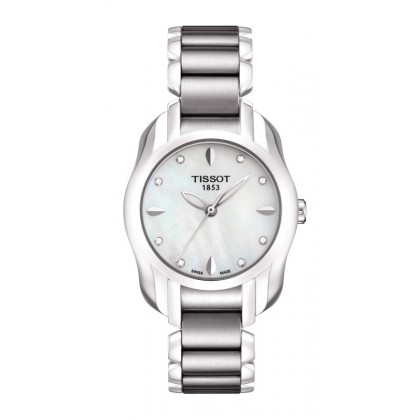 T-Wave Round Women's White Mother Of Pearl Diamonds Quartz Trend