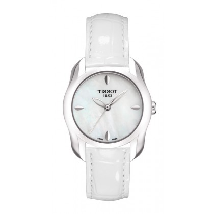 T-Wave Round Women's White Mother Of Pearl Quartz Trend Watch