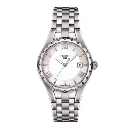 T-Lady Quartz Watch with Stainless Steel Bracelet and Mother-of-