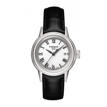 Carson Women's Quartz Watch with Black Leather Strap, Roman Dial