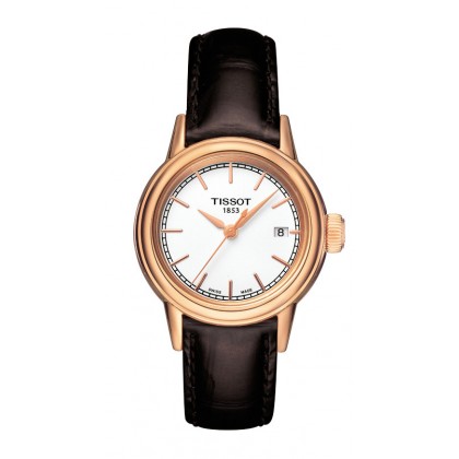 Carson Women's Quartz Watch Brown Leather Strap, White Index Dia