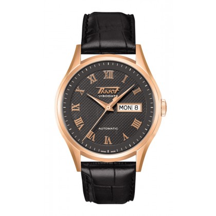 Visodate Men's Rose Gold Black Automatic Heritage Watch