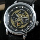 Mens AUTO Mechanical Black Leather Watch WA066.H